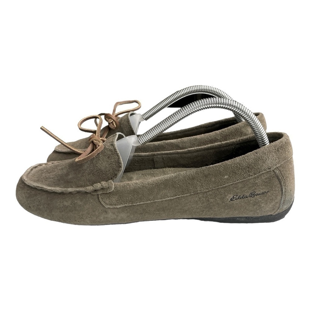 Eddie Bauer Casual Gray Suede Leather Slip On Loafer Sz 9.5
